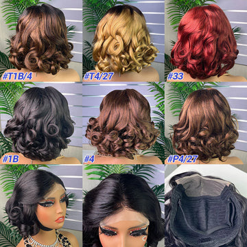5x5 Gluless Bouncy Curl Bob Wig 12 Inch
