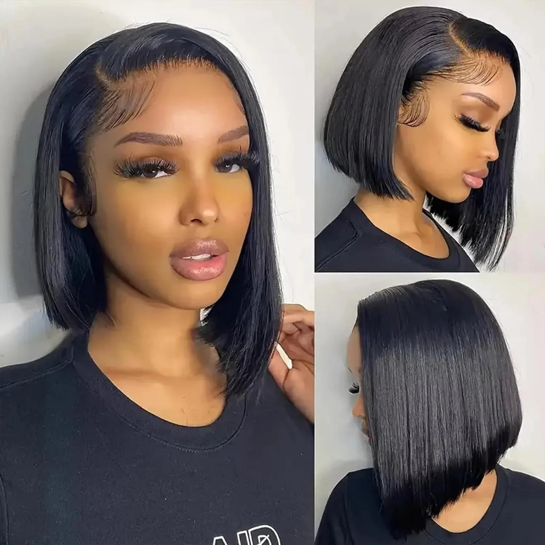 Double Drawn Glueless Bob 8 Inch